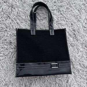 Cute Canvas Mini-Tote Bag in Black